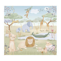 FOTOTAPETE Safari Friends 280x300cm - Multicolor, Papier/Kunststoff (300/0.1cm) - Little Dutch