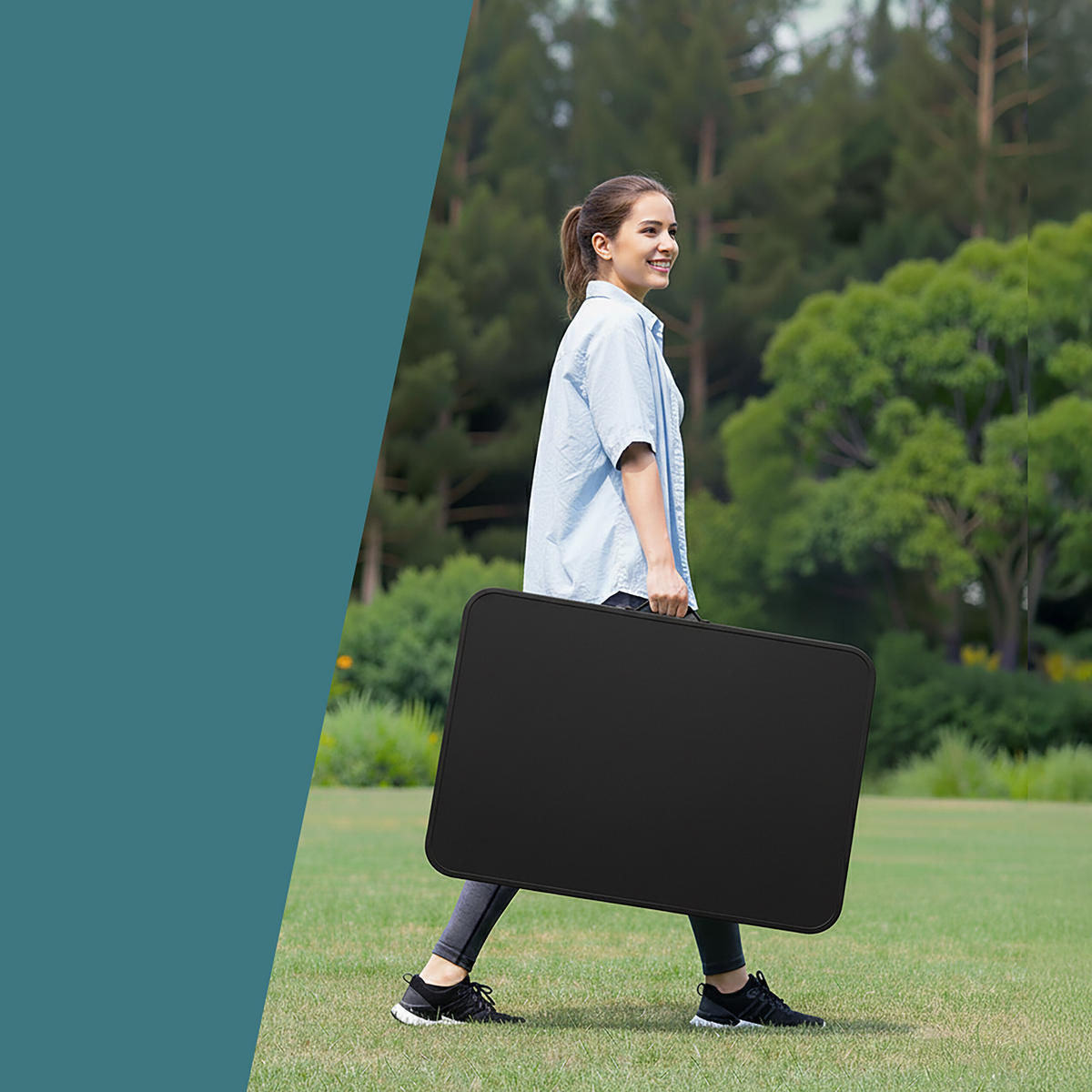 CAMPINGTISCH - Multicolor, Holzwerkstoff/Metall (60/80/68.5cm) - Relaxdays