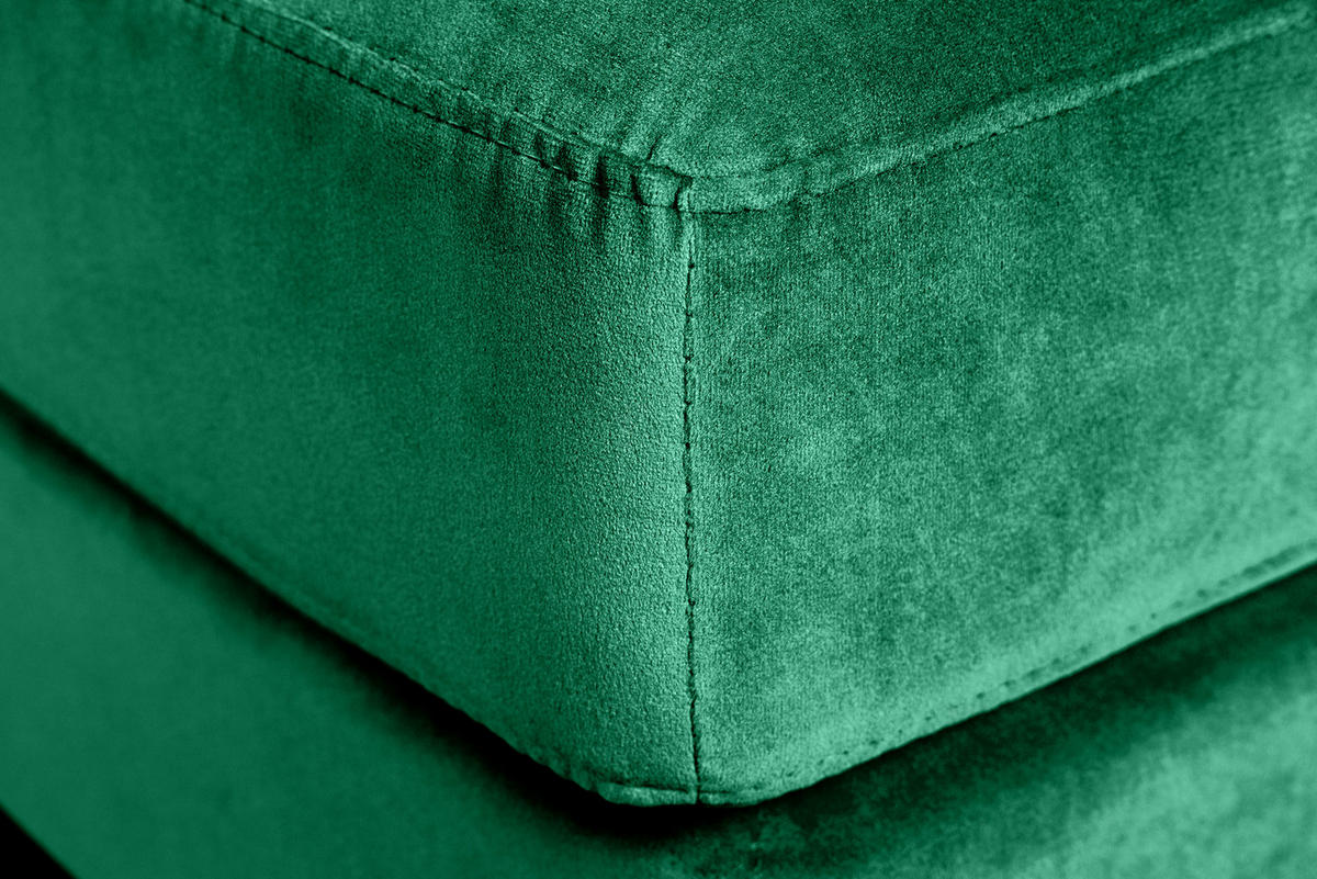 HOCKER COZY VELVET Samt Smaragdgrün 80 cm - Goldfarben/Schwarz, Holz/Textil (80/45/80cm) - riess-ambiente