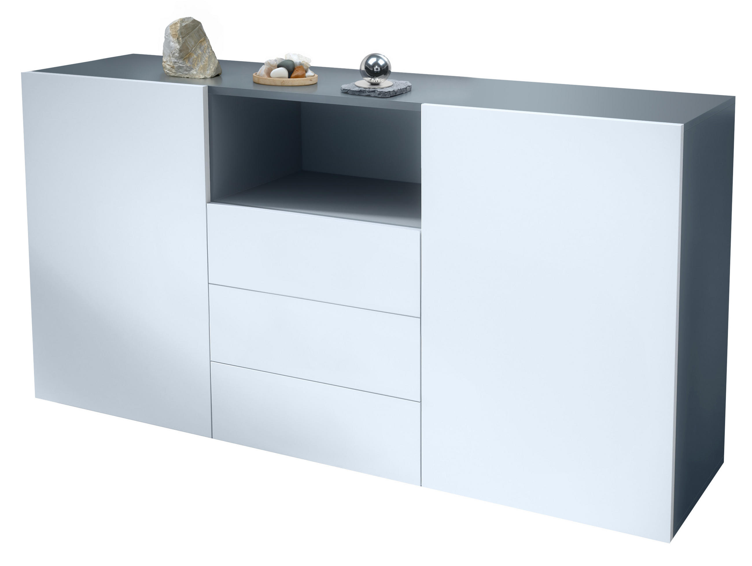 SIDEBOARD Skadu - Weiß, Holzwerkstoff (138.5/71.5/35cm) - Vladon