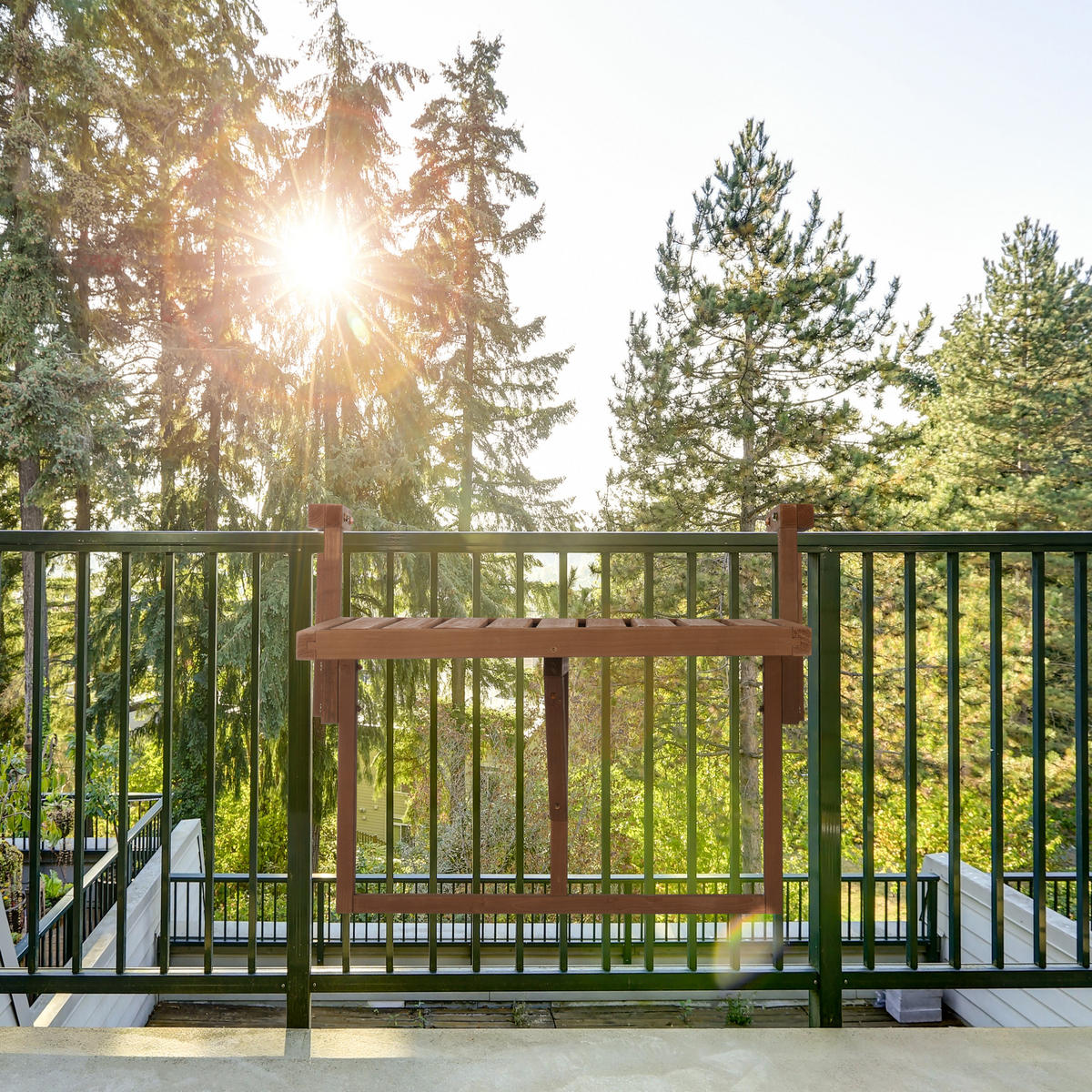 BALKONKLAPPTISCH - Dunkelbraun, Holz/Metall (66/69.5/55cm) - Relaxdays