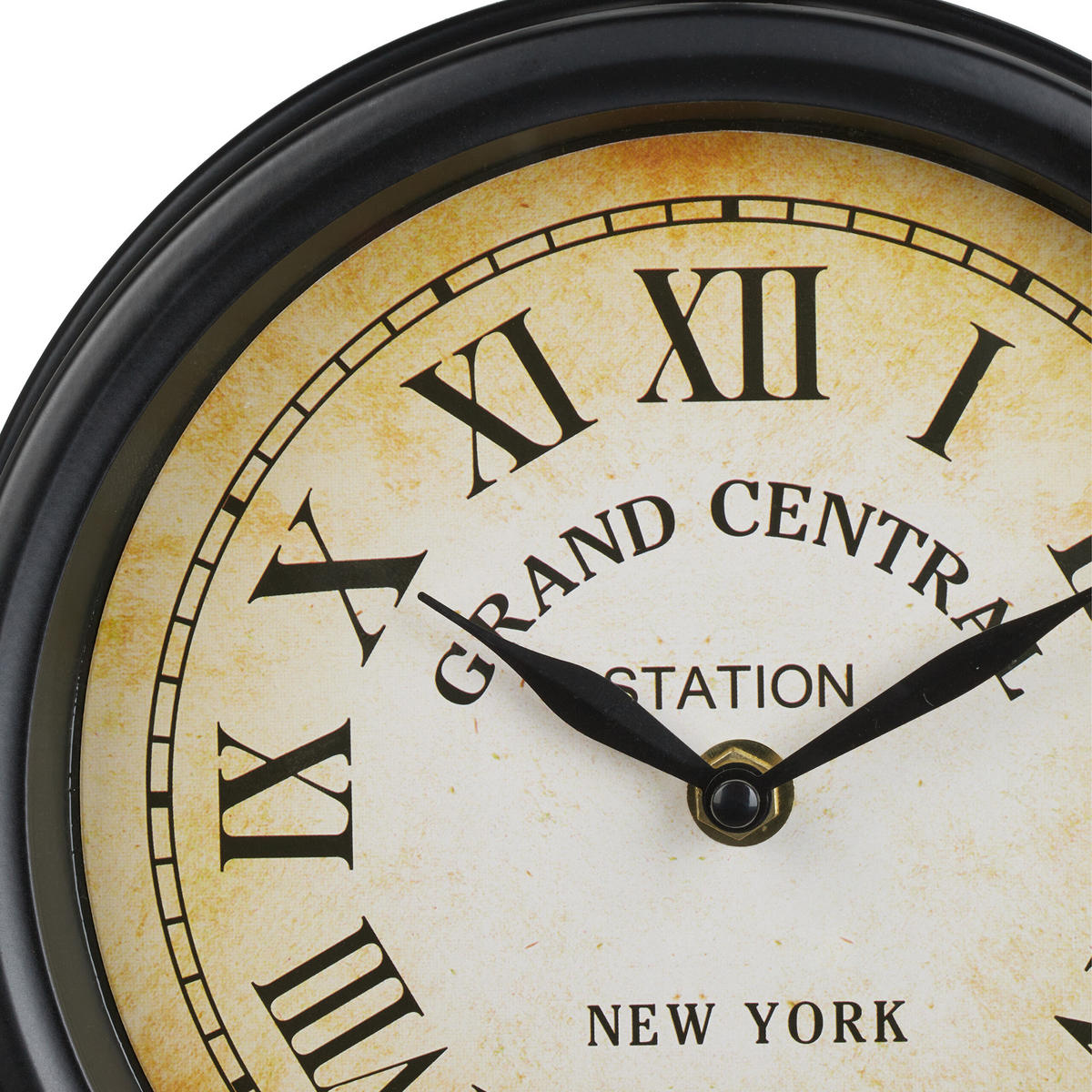 BAHNHOFSUHR - Schwarz, Glas/Metall (34/33/10cm) - Relaxdays