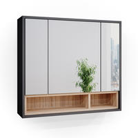 BADSPIEGELSCHRANK Beatrice Anthrazit 80 x 72 cm - Anthrazit, Holzwerkstoff (80/72/20cm) - Vicco