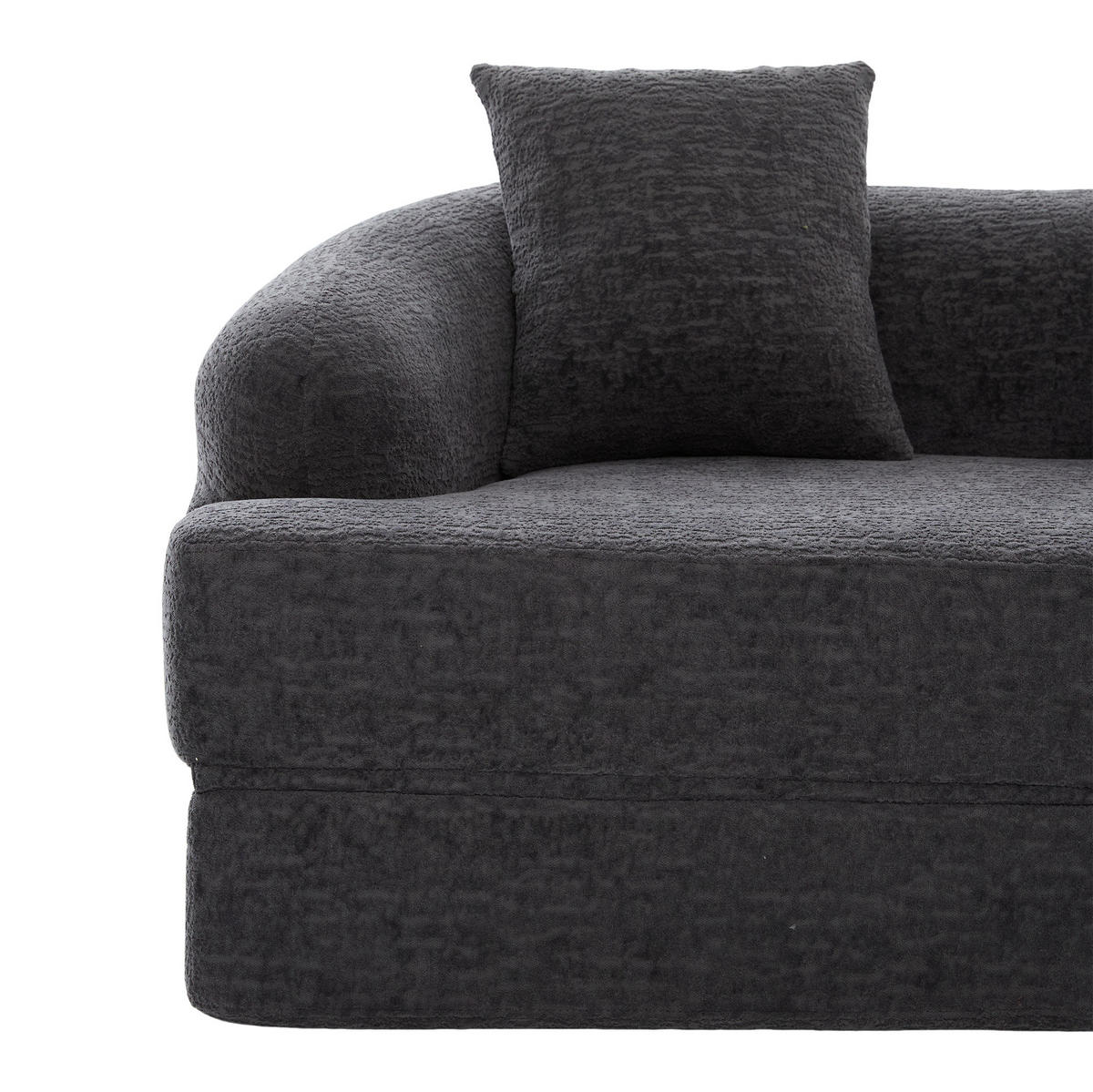 SOFA 2-in-1 mit Schlaffunktion 157 cm Chenille Dunkelgrau - Dunkelgrau, Kunststoff (84/65/157cm) - Meubliv