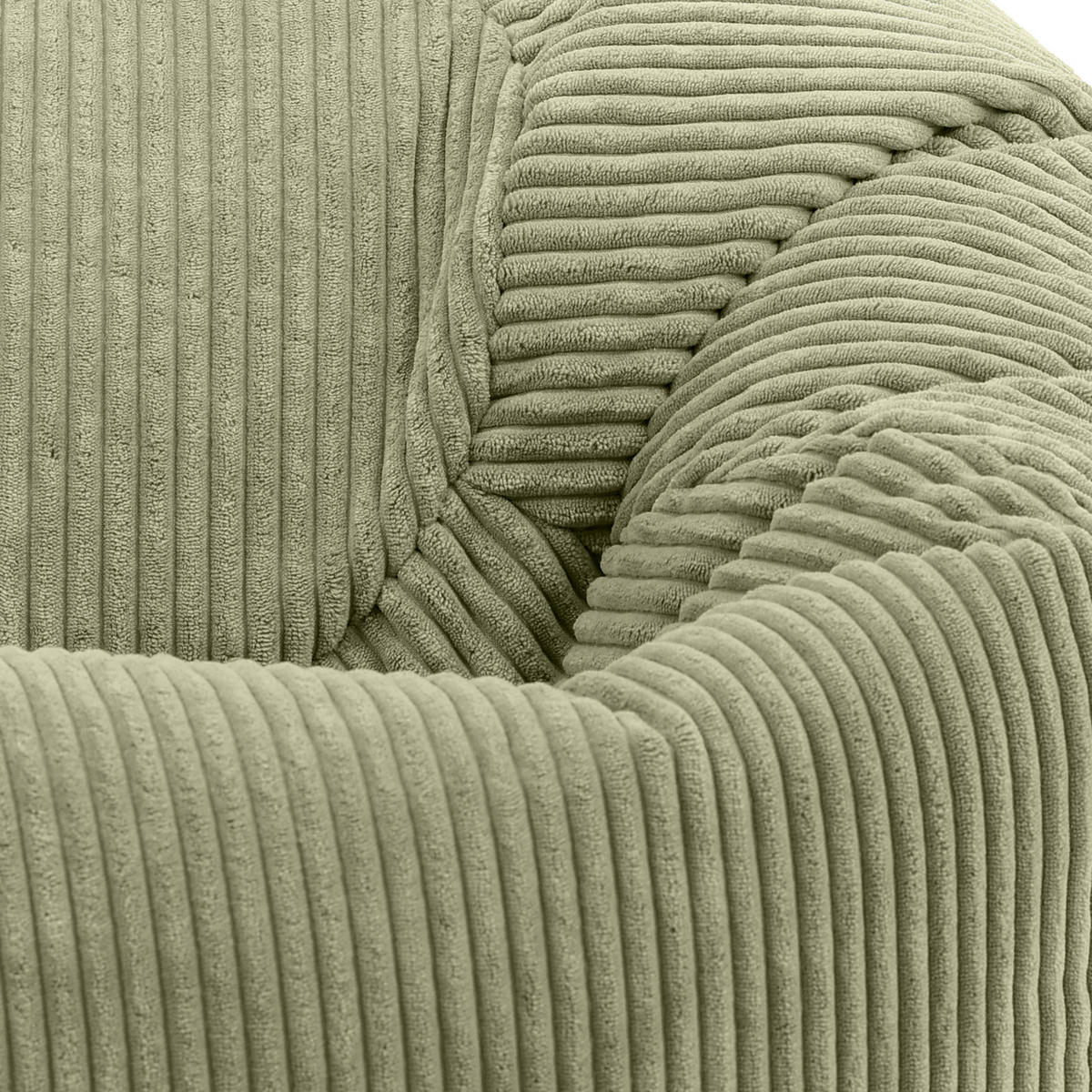 SITZSACK Klassisch + Hocker, Cord - Salbeigrün, Kunststoff/Textil (85/50/85cm) - icon