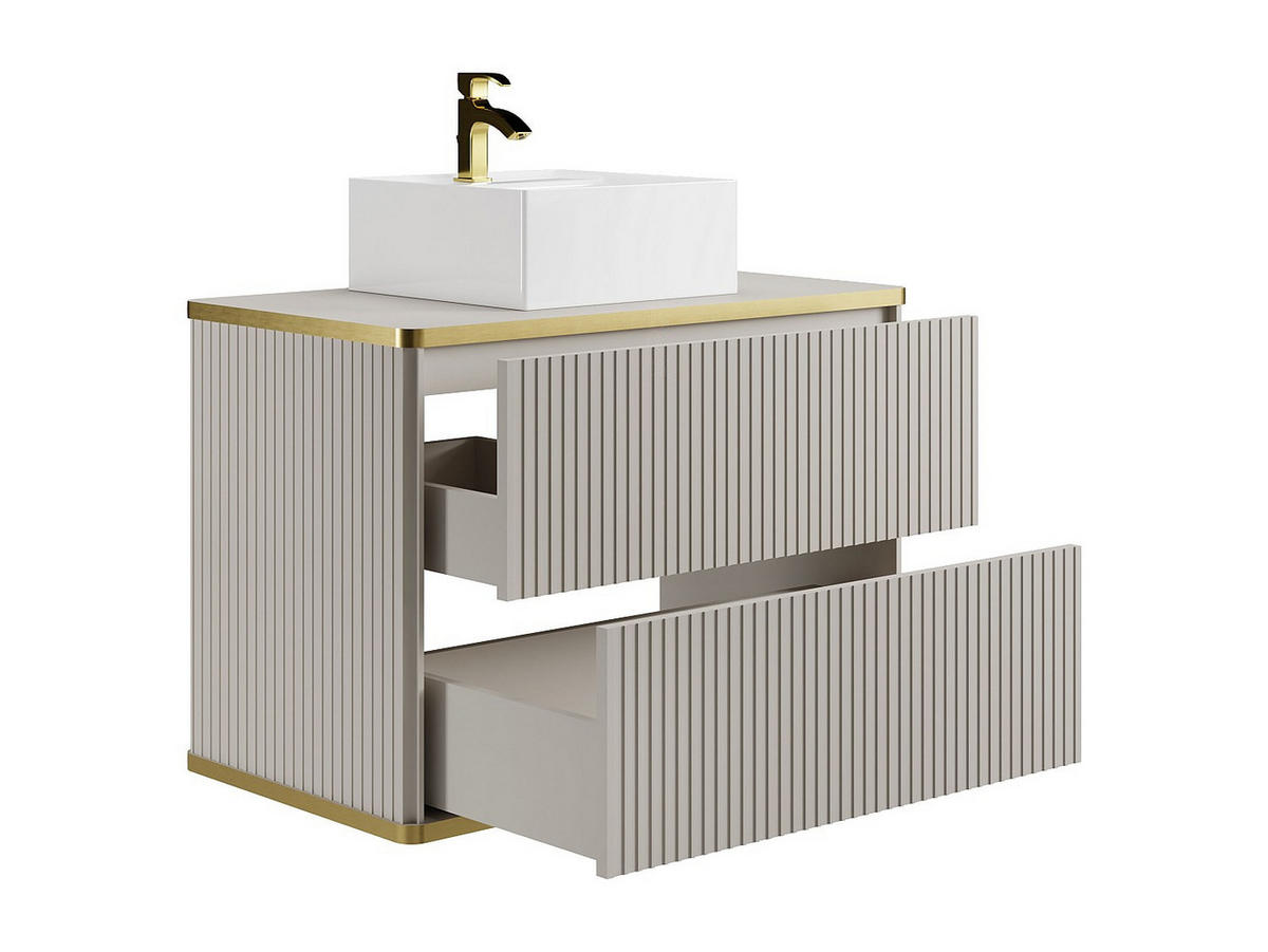 EINZELWASCHTISCH - 80 cm x 47 cm - Holz, Platte - Beige - KELIZA - Beige, Holz (80/54/47cm) - Vente-Unique
