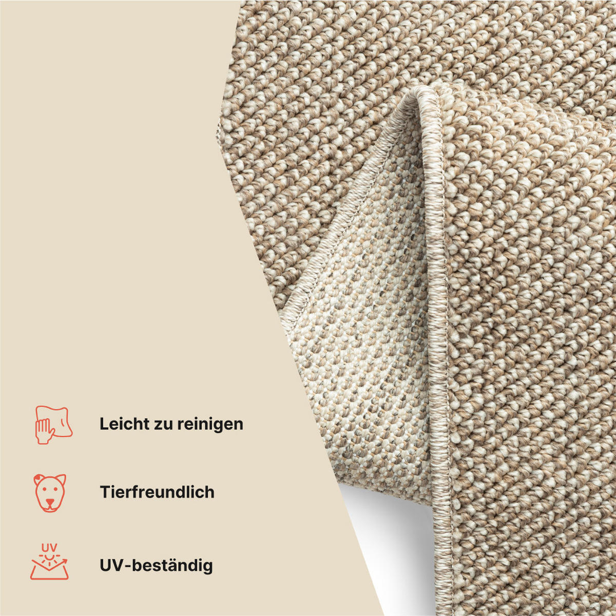 TEPPICH CALMA braun modern 80/150 cm - Braun, Textil (80/150cm) - Tapiso
