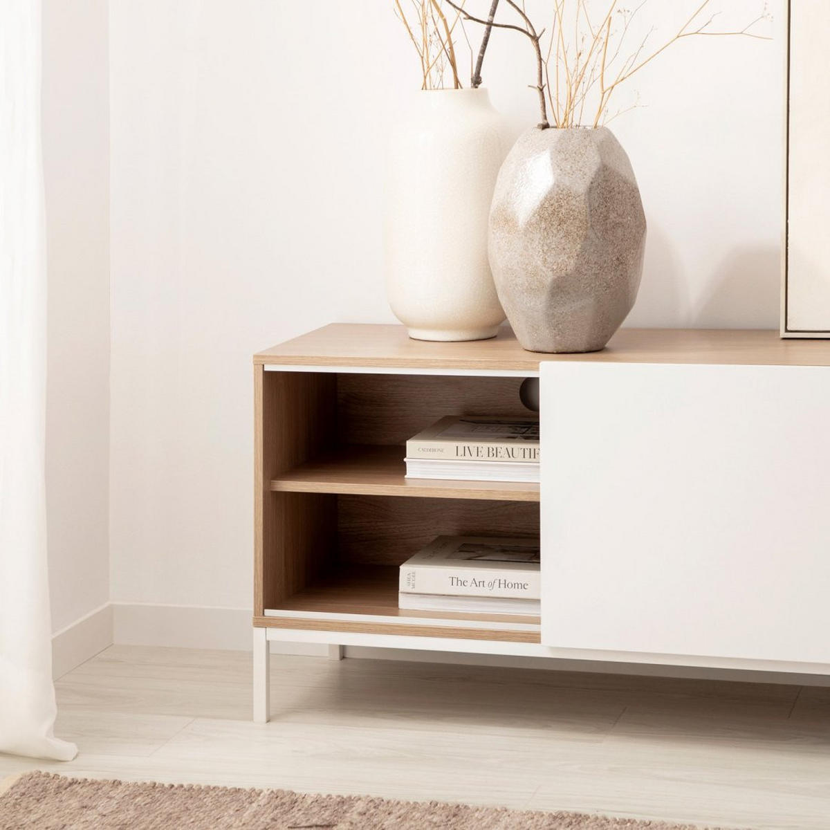 TV-ELEMENT Denver Zweifarbig 180 cm x 55 cm - Multicolor, Holzwerkstoff (180/55/40cm)