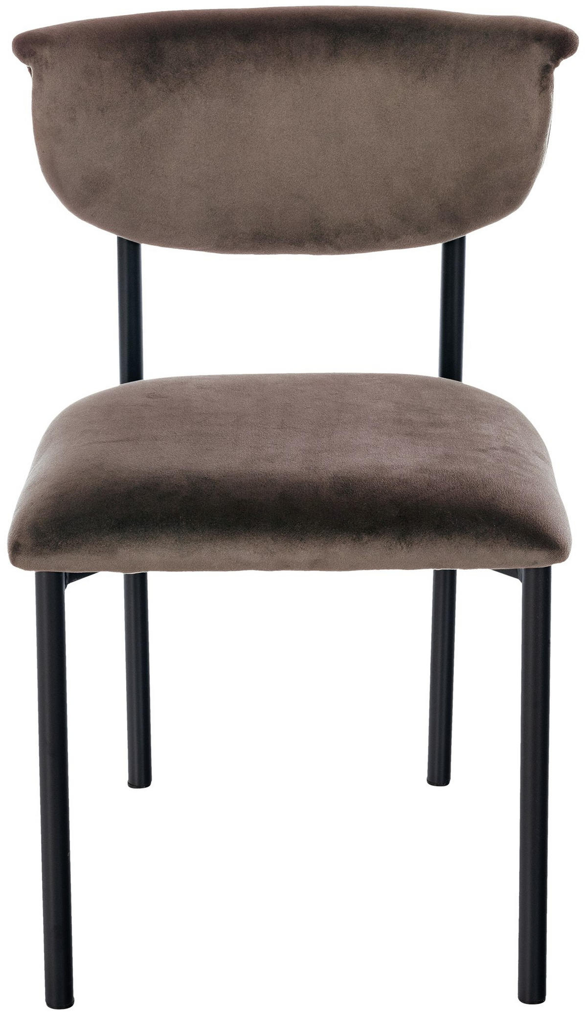 STUHL Samt Braun - Braun, Textil/Metall (52/78/53cm) - CLP