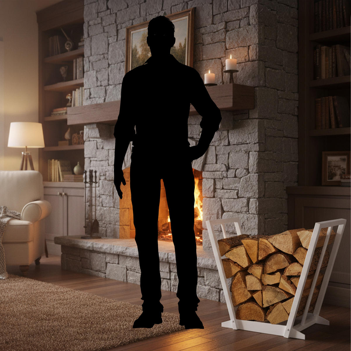 KAMINHOLZREGAL - Weiß, Metall (62/55.5/35cm) - Relaxdays