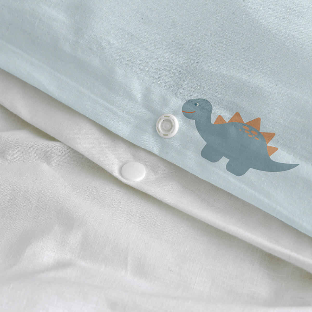 BETTBEZUG 2er-Set teiliges mini dinosaur 135/140x200 cm (standardgrösse) mehrfarbig - Multicolor, Textil (140/200cm) - Happy Friday