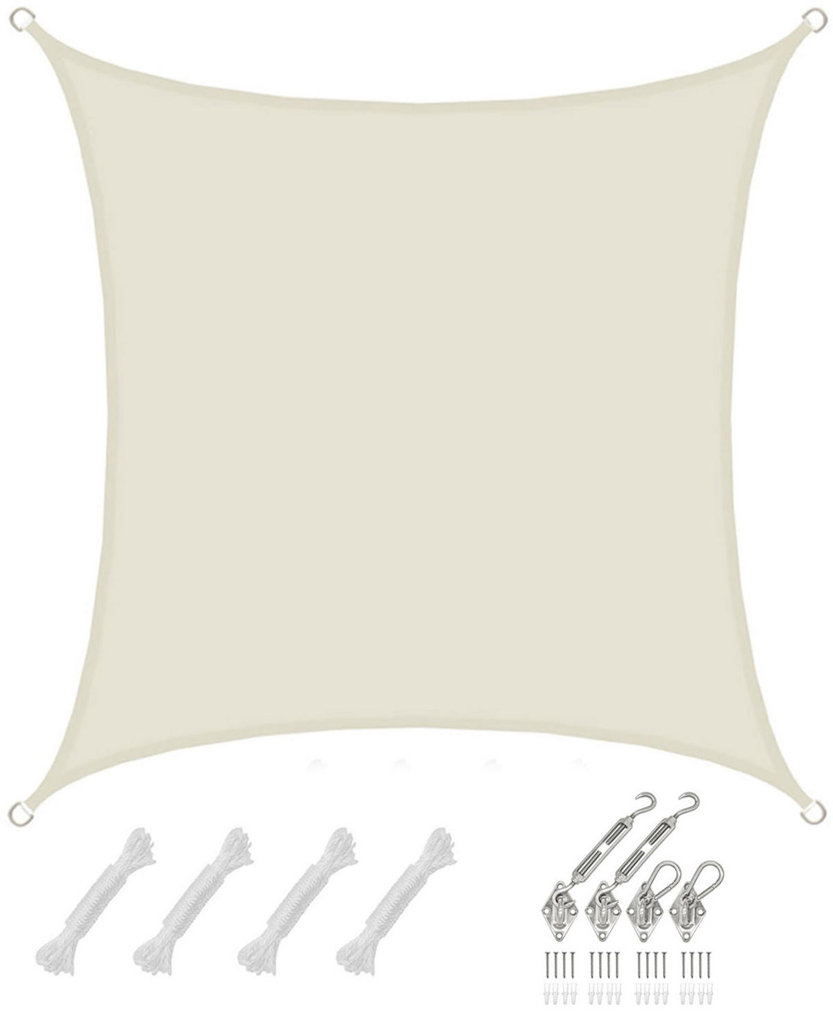 SONNENSEGEL Wasserdicht 200 cm Beige - Beige, Kunststoff (200/200cm) - Amanka