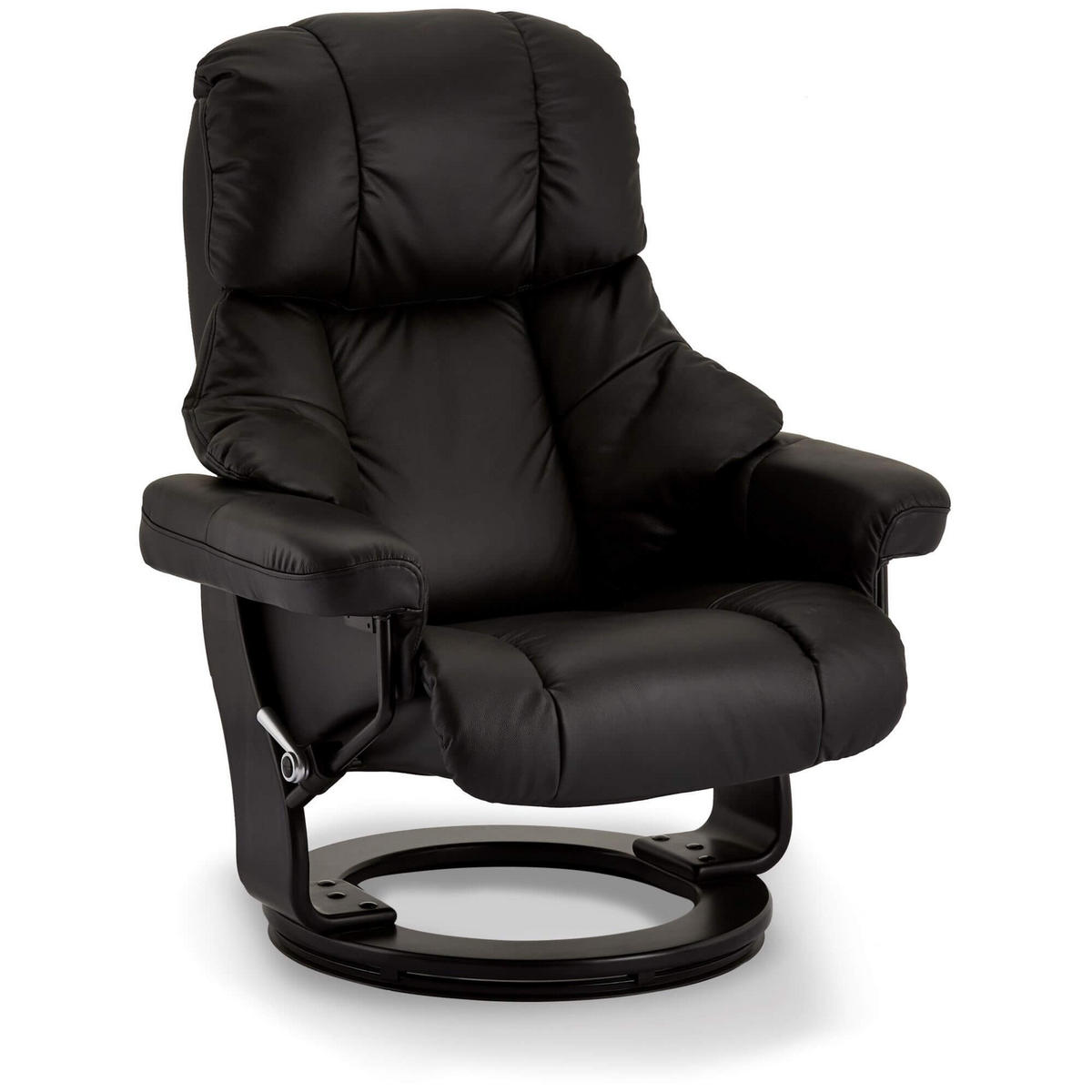 RELAXSESSEL Echtleder Schwarz - Schwarz, Leder/Holz (83/107/88cm) - Furnhouse