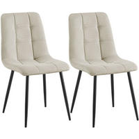 STUHL 2 Cord Creme - Creme/Schwarz, Textil/Metall (45/84/55cm) - CLP