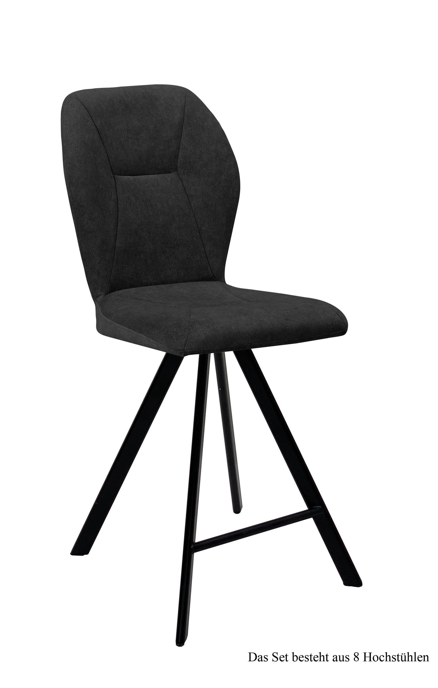 THEKENSTUHL drehbar (8er-Set) Diantha 51x109x60 Schwarz/Anthrazit - Anthrazit/Schwarz, Kunststoff (60/109/51cm) - 58aufmkessel