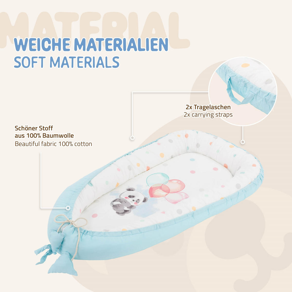 BABYNEST - Pastellblau, Textil (50/90cm) - Joyz