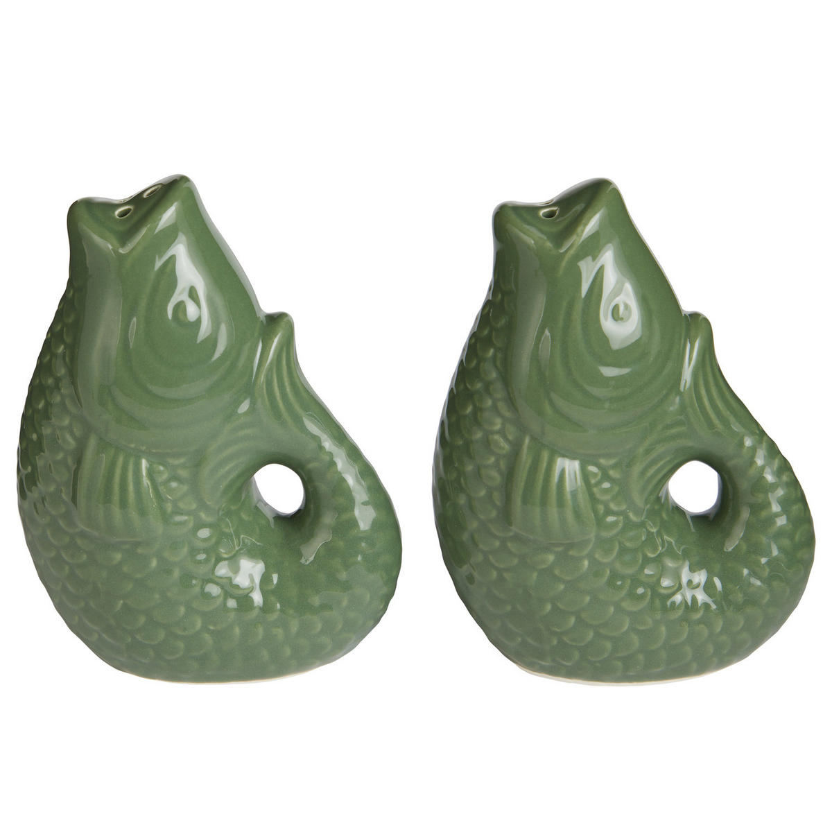 SALZ- UND PFEFFERSTREUER (2-tlg.) Salt & Pepper Koi - Grün, Stein (4.2/9/7cm) - Butlers
