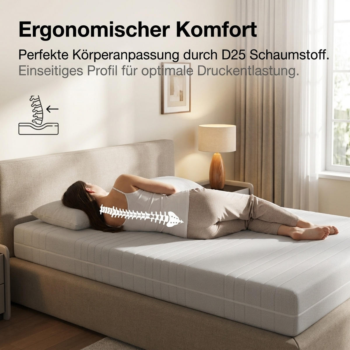 KALTSCHAUMMATRATZE 90/200 cm Weiß Höhe 20cm - Weiß, Textil (90/200cm) - Oxeza