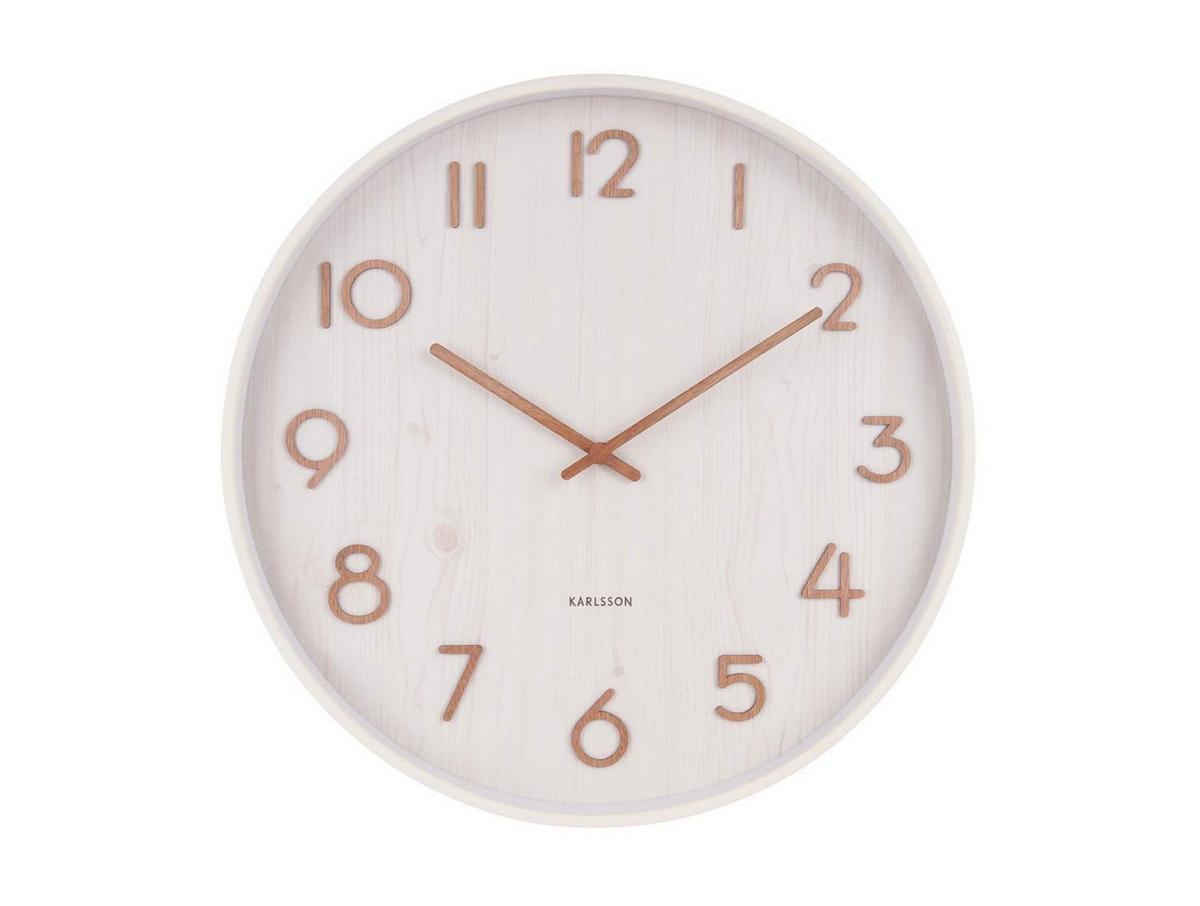 WANDUHR Pure Ø40 cm - Weiß, Holz (40/40/4.5cm) - Karlsson