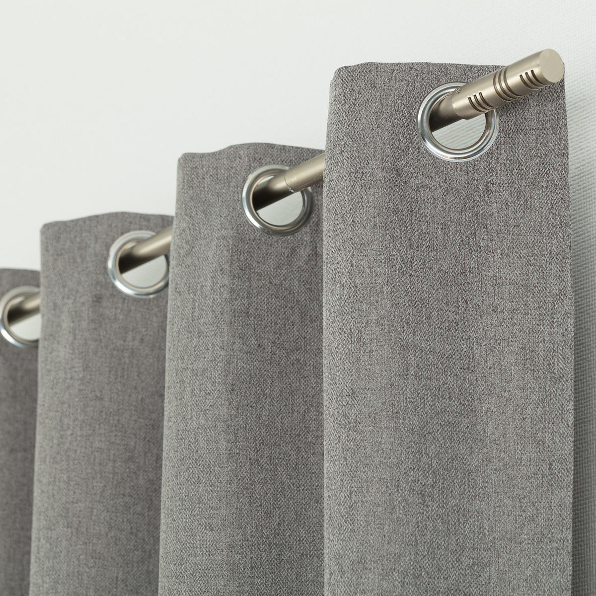 FERTIGVORHANG mit Ösen 140x280cm - Grau, Textil (140/280cm) - Dekoria