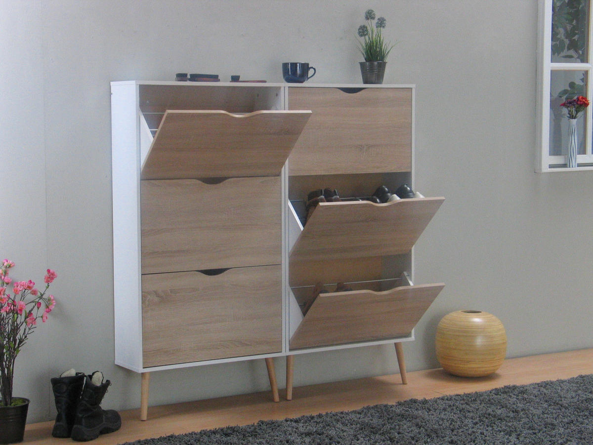 SCHUHKIPPER weiß - Weiß, Holzwerkstoff (141/139/24cm) - ebuy24