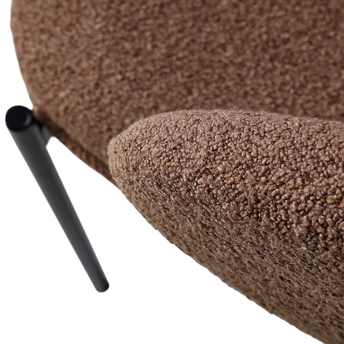 POLSTERSTUHL - Stahl / Bouclé, 2er-Set - Rostfarben/Schwarz, Textil (57/76/58cm) - home24