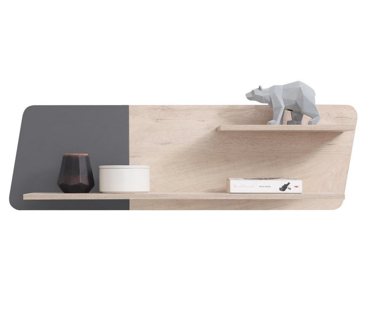 JUGENDZIMMER Davis Set B mit Bett 120 x 200 - Eiche / Anthrazit - Eichefarben/Anthrazit, Holzwerkstoff (124/85/230cm) - QMM TraumMöbel