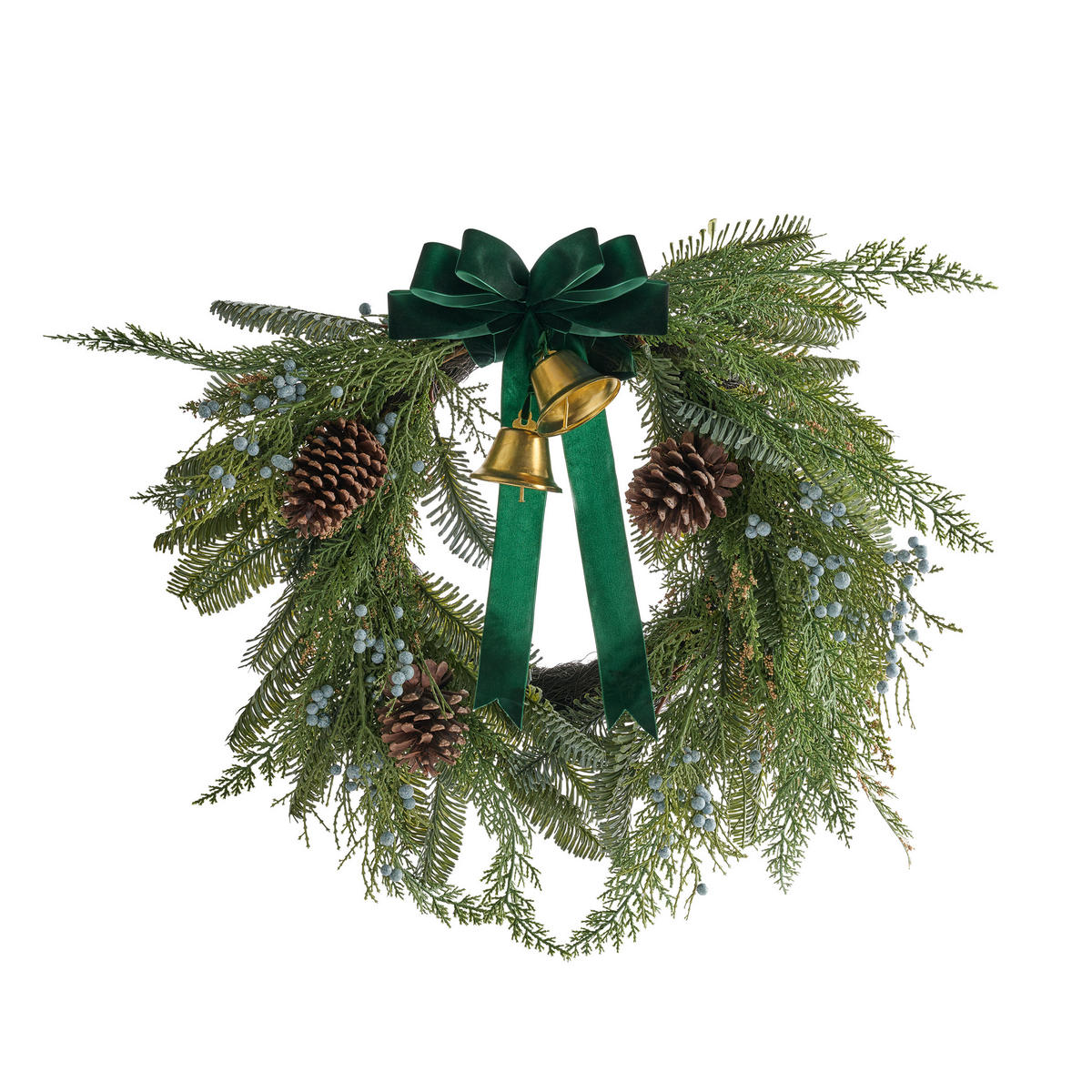 WEIHNACHTSKRANZ Bergen, Ø67cm - Grün, Kunststoff (67/16/67cm) - home&you