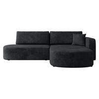 ECKSOFA Zerte, Seite: Rechts - Schwarz/Graphitfarben, Holz/Kunststoff (252/175cm) - MIRJAN24