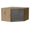 ECKHÄNGESCHRANK Essen W10/60/36 Grau Hochglanz / Eiche Artisan Matt 60 / 60 / 36cm - Eiche Artisan/Grau, Holz/Holzwerkstoff (60/36/60cm) - Feldmann-Wohnen