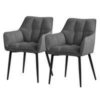 ESSZIMMERSTUHL 2er Set dunkelgrau - Dunkelgrau, Textil (63/90/57cm) - ML-DESIGN