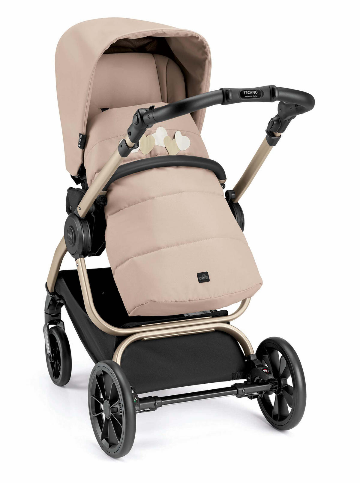 KOMBI-KINDERWAGEN Techno Babila 2in1, klappbar - Beige, Kunststoff (53/93/111cm) - Cam il Mondo del Bambino S.p.A.