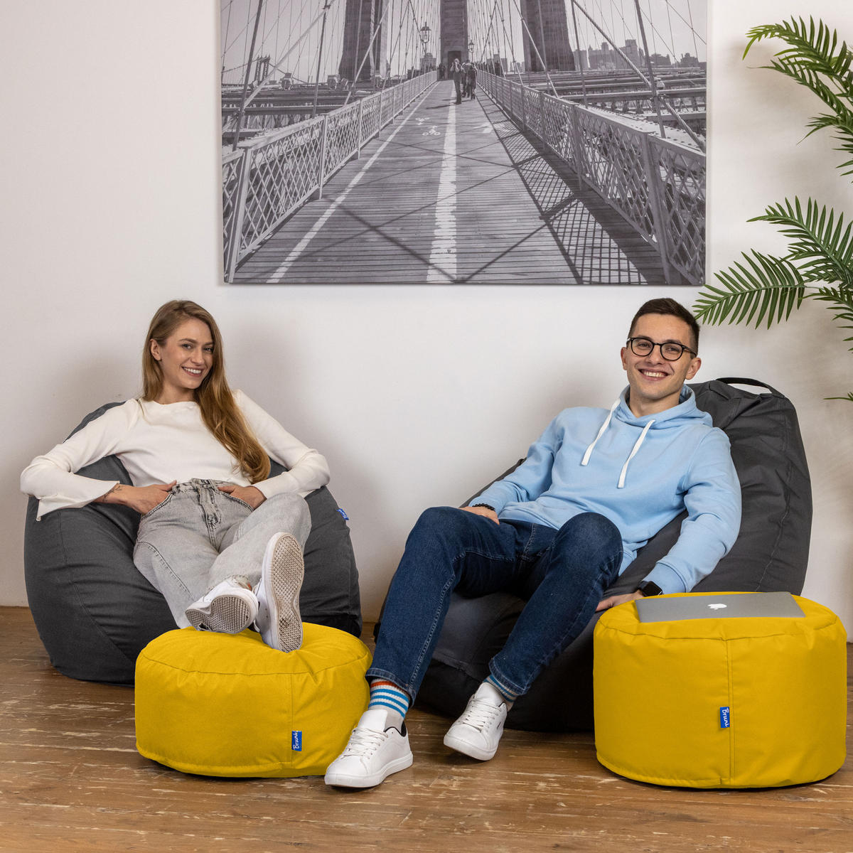 POUF M gelb - Gelb, Textil (500/200/500cm) - Bruni