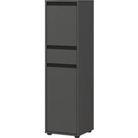 BADSCHRANK schmal HAMBURG Soft-Close, 33x121x34 cm | Graphit - Schwarz, Holzwerkstoff (33/121/34cm) - KADIMA DESIGN