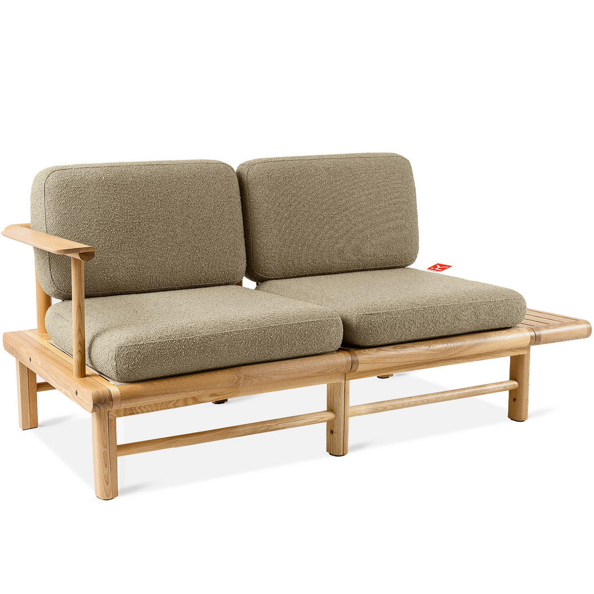 GARTENSOFA ATREDA 2-Sitzer, mit Ablage - Beige, Holz/Textil (175/74/80cm) - KONSIMO®