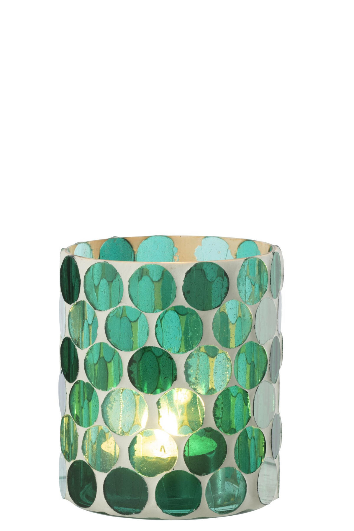 KERZENSTÄNDER TURK - Blau, Glas (10/12.5cm) - J-Line