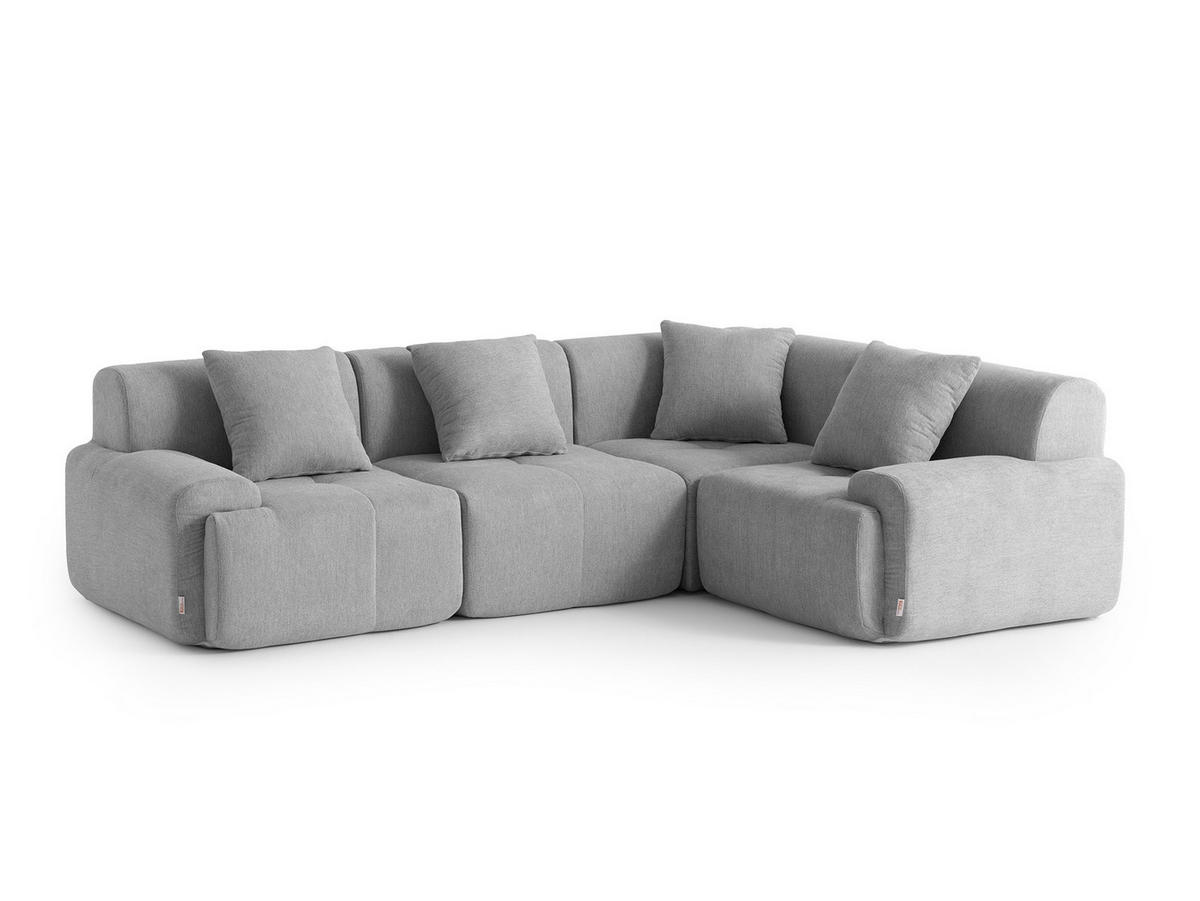 ECKSOFA Chenille Mineralgrau - Grau, Textil (260/185cm) - MILYsofa