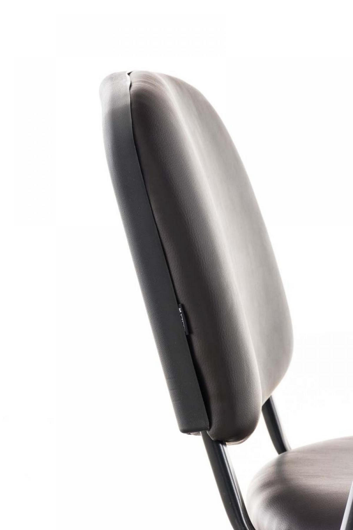 BESUCHERSTUHL Lederlook braun - Schwarz/Braun, Textil/Metall (53/81/71cm) - CLP