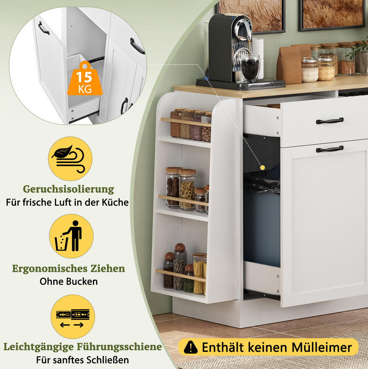 SIDEBOARD 133,5/40/86 cm weiß aus MDF mit offenen Fächern - Weiß, Holzwerkstoff (40/86/133.5cm) - OKWISH