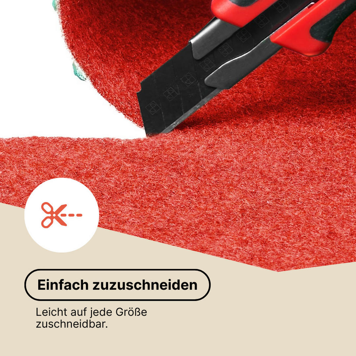 RASENTEPPICH PEMBA Rot 200/360 cm - Rot, Textil (200/360cm) - Tapiso