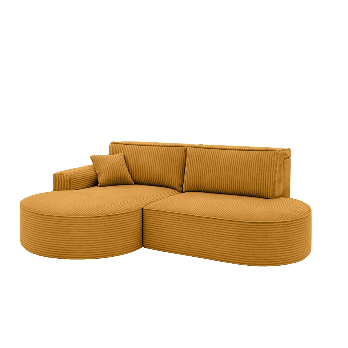 ECKSOFA Modena Pro - Komfort Und Stil Stoff Poso Senffarbe Links - Currygelb, Holz (179/278cm) - Kaiser Möbel