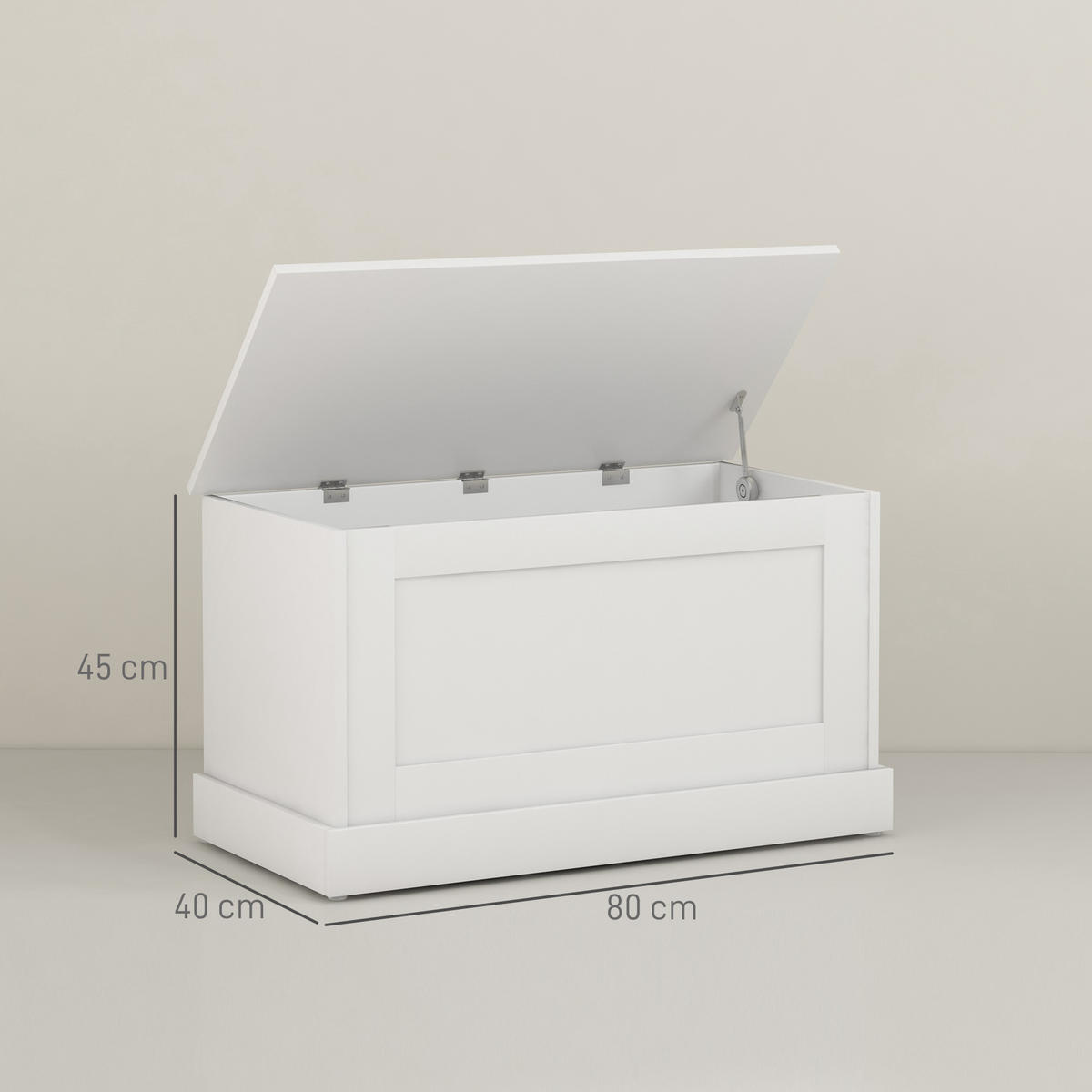 KISSENBOX DE-12524 80/40/45 cm Weiß - Weiß, Holzwerkstoff (40/45/80cm) - ComfortXL