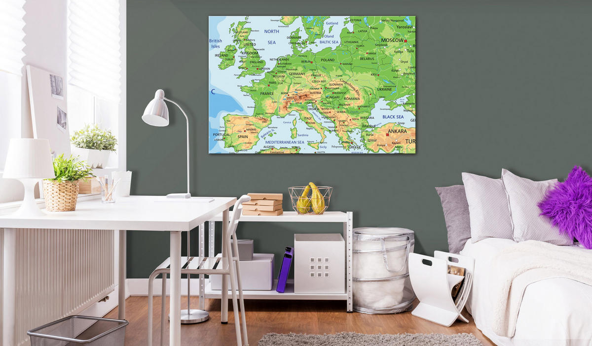 PINNWANDBILDER Grün 120/80 cm - Beige/Grün, Naturmaterialien/Textil (120/80cm) - KUNSTLOFT