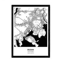 POSTER Karte Von Busan - Südkorea A3 Rahmenlos - Klar, Papier (29.7/5/42cm) - Nacnic