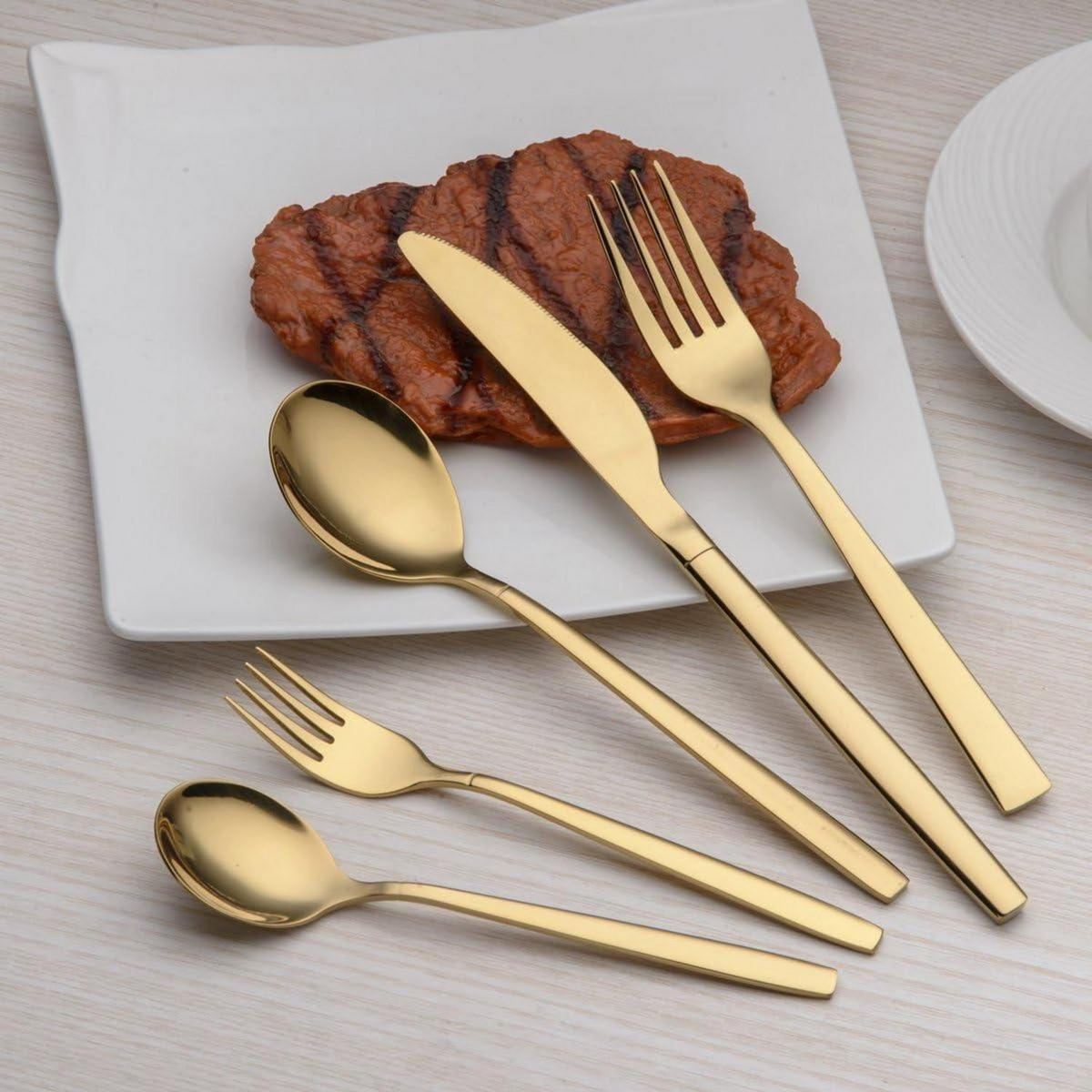 BESTECKSET 30-teilig Gold glänzend - Goldfarben, Metall