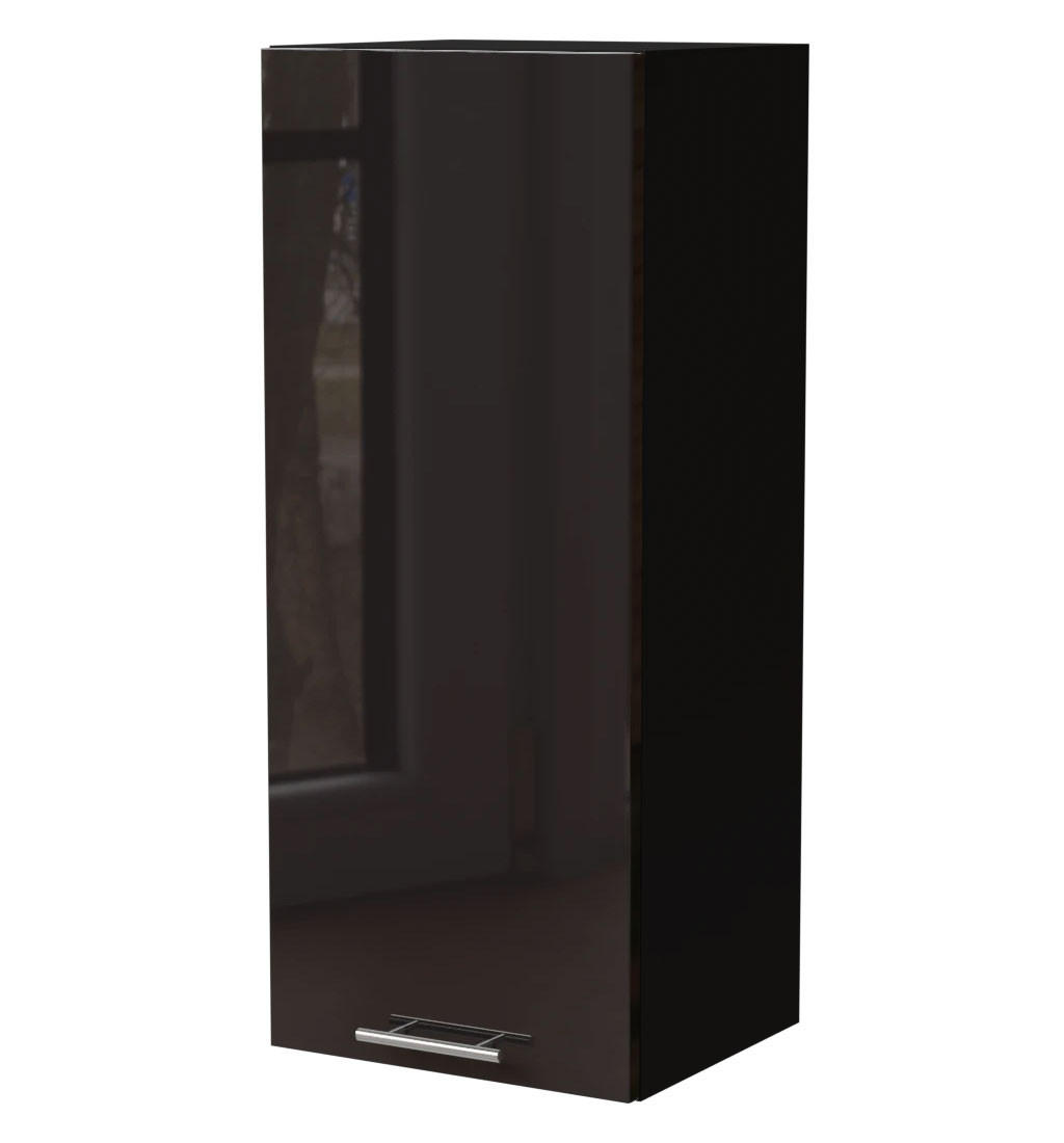 Feldmann-Wohnen Küchenhängeschrank Schwarz Hochglanz, Schwarz 40x96x32.5 cm