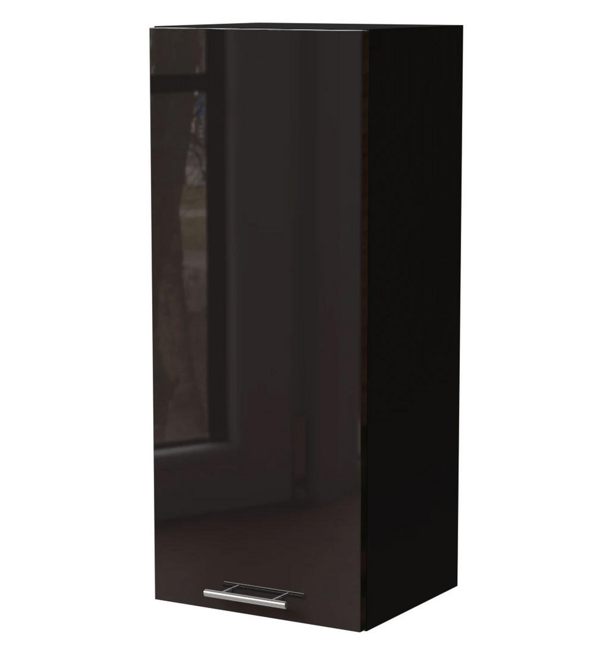 KÜCHENHÄNGESCHRANK W4/40 Essen Schwarz Hochglanz / Schwarz Matt 40 / 32,5 / 96cm - Schwarz Hochglanz/Schwarz, Holz/Holzwerkstoff (40/96/32.5cm) - Feldmann-Wohnen