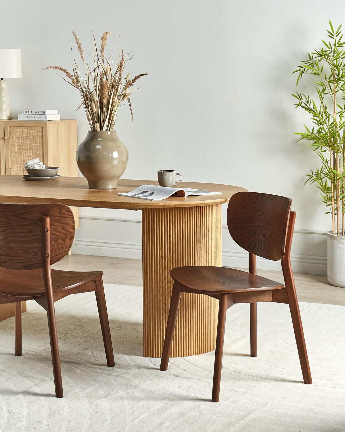 STUHL 2er-Set Holz Dunkelbraun Overly - Dunkelbraun, Holz (49/80/47cm) - Beliani