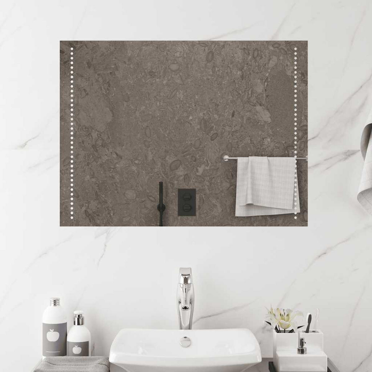 LED-BADSPIEGEL 80x60 cm - Transparent, Glas (60/60/80cm) - furnicato