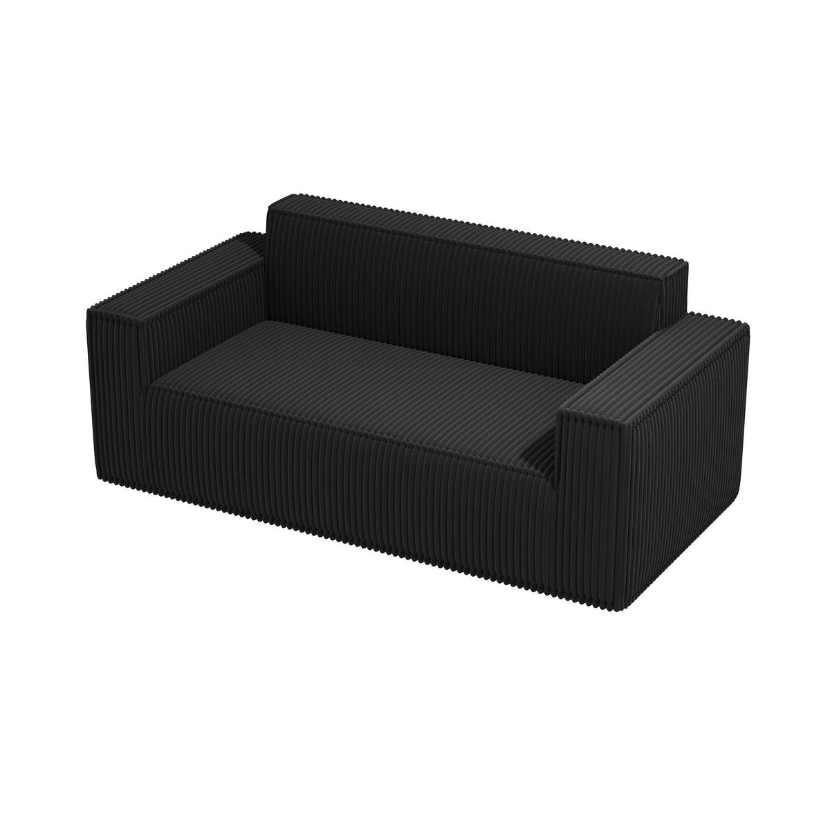 2-SITZER SOFA Cord Schwarz - Schwarz, Textil (178/70/86cm) - WISHDOR